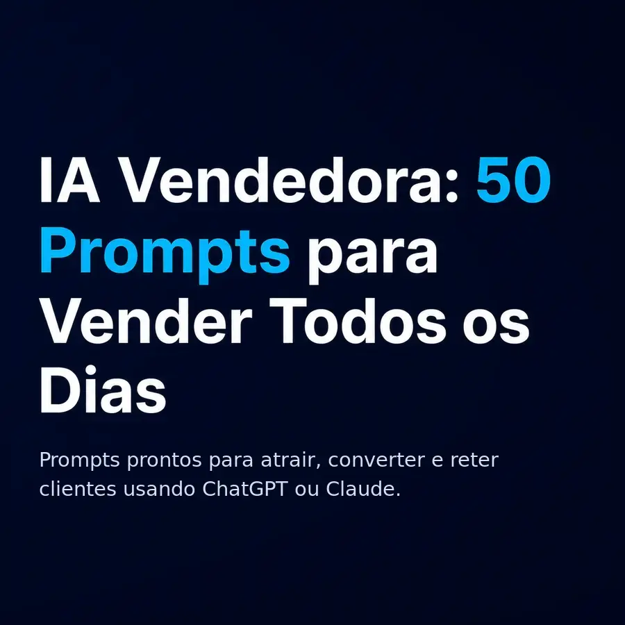 Capa do guia IA Vendedora: 50 Prompts